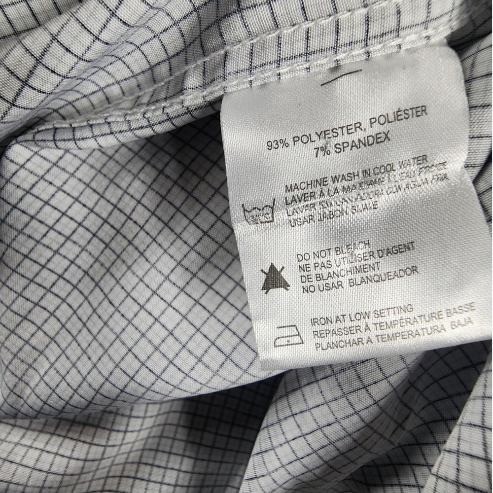 Report Collection Premium Performance Slim Fit Dress Shirt White Black Grid XL - Picture 5 of 8